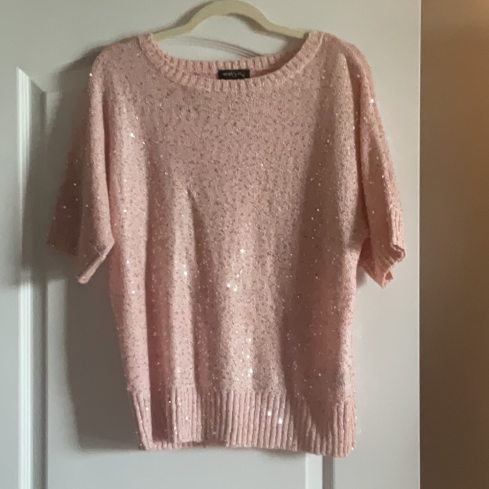 Peach short sleeve sweater